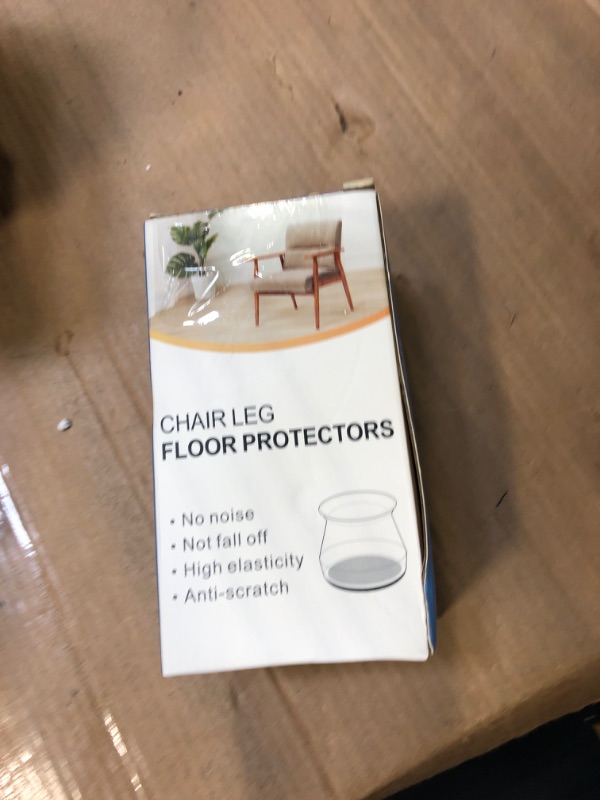 Photo 1 of 24 Pcs Chair Leg Floor Protectors for Hardwood Floors Silicone Covers to Protect Wood Tile Floors Felt Pads Furniture Leg Caps Non Slip Reduce Noise (Large-Clear) Large(Fit:1.3"-2.0") Clear-24pcs