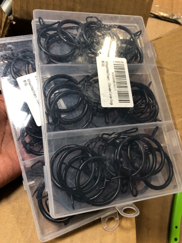 Photo 1 of 30 Pieces Metal Drapery Curtain Rings Curtain Hanging Rings and 30 Pieces Metal Curtain Drapery Pin Hooks for Window Curtain, Door Curtain and Shower Curtain, 30 mm Internal Diameter Curtain Rings