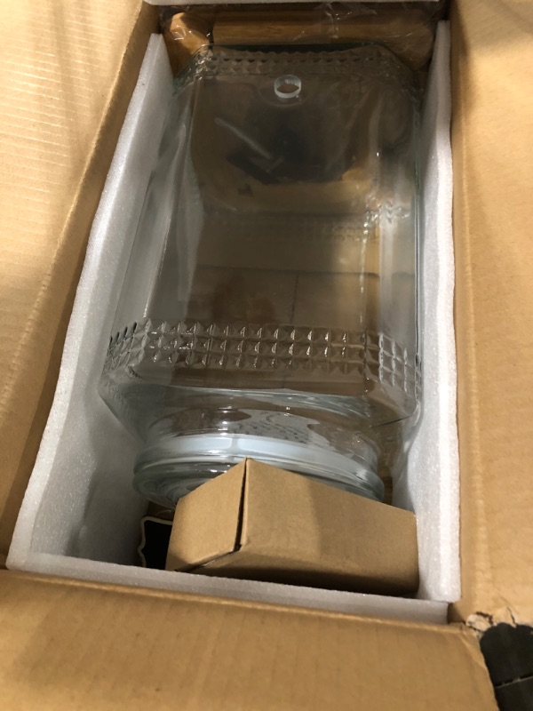 Photo 1 of 1.5 Gallon Glass Beverage Dispenser With Stand(Natual Bamboo). Water Drink Dispensers for Parties With Stainless Steel Spigot 100% Leakproof.Perfect For Parties And Daily Use.
