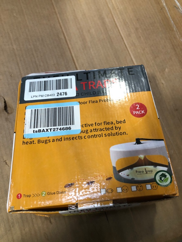 Photo 2 of 1 Pack Flea Traps for Inside Your Home with 4 Sticky Disc & 6 Bulbs & 2 Electric Wires, Flea Killer Indoor Bed Bug Trap Pest Control, Non Toxic & Harmless, Friendly to Pets & Kids