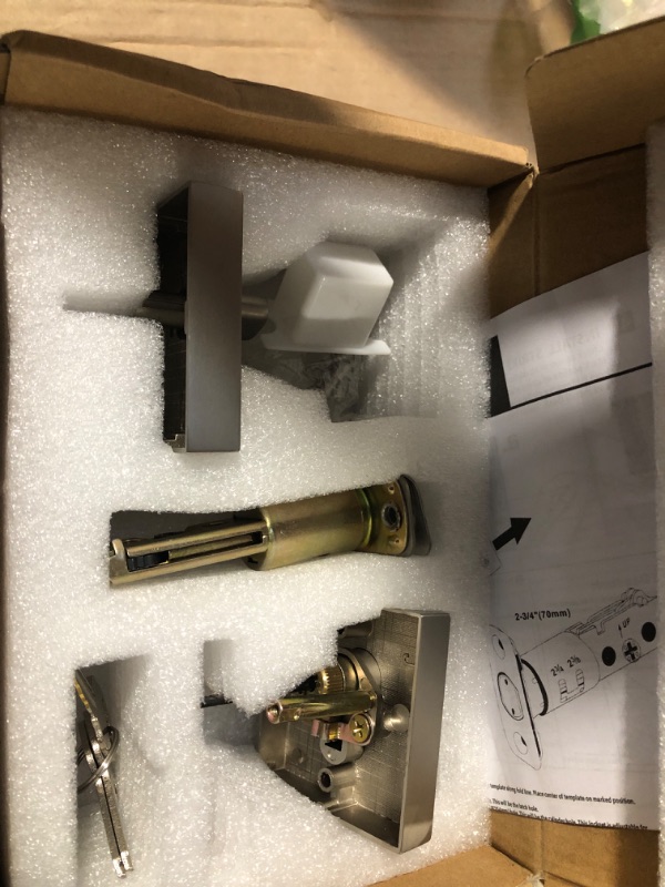 Photo 3 of ***SOLD AS PARTS*** 
NCSEN Front Door Locksets with Deadbolt, Black Door Handles, Combination Door Lock, Exterior Door Lever (Matte Black)