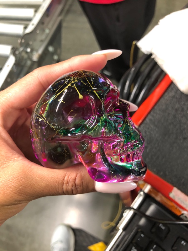 Photo 1 of 2.5 inch Crystal Skull Statues, Hand Carved Gemstone Human Skull Stone Figurine, Healing Reality Energy Reiki Gemstone Collection Statue.
