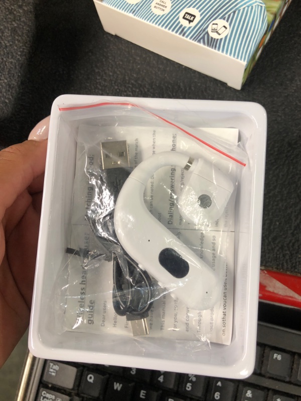 Photo 1 of 2024 New Open Ear Buds, Sport Waterproof Wireless Bluetooth Headphones Noise Canceling, 48 Hrs Phone Headset with HiFi Stereo, LED Display, Voice Control, for Driving/Business/Office/Trucker White