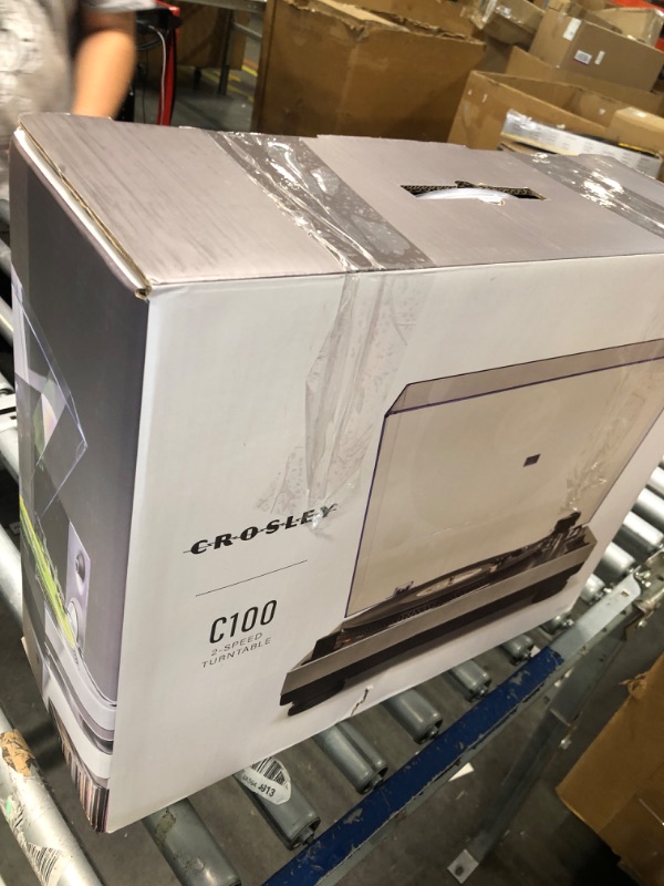 Photo 1 of Crosley C100A-SI Belt-Drive Turntable Record Player with Adjustable Counterweight, Silver