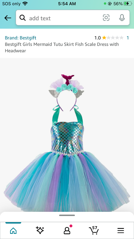 Photo 3 of Bestgift Girls Mermaid Tutu Skirt Fish Scale Dress with Headwear