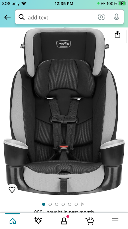Photo 1 of Evenflo Maestro Sport Harness Highback Booster Car Seat, 22 to 110 Lbs., Granite Gray, Polyester