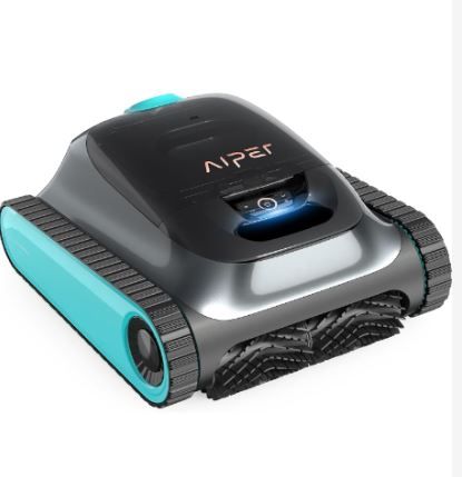 Photo 1 of 2024 New) AIPER Scuba S1 Cordless Robotic Pool Cleaner, Wall Climbing Pool Robot Vacuum, WavePath Navigation 2.0 with Periodic Cleaning, Last 150 Minutes for In-ground Pools up to 1600 Sq.ft (Blue)