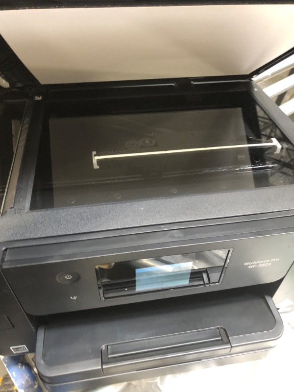 Photo 4 of *** NOT FUNCTIONAL**** SELLING AS PARTS***
Epson® Workforce® Pro WF-3820 Wireless Color Inkjet All-in-One Printer, Black Large Workforce Pro WF-3820 - New