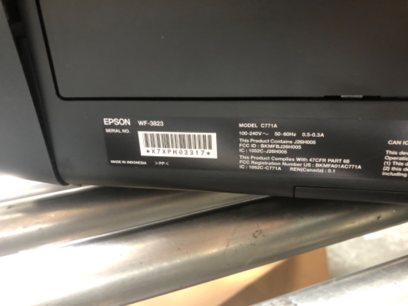 Photo 5 of *** NOT FUNCTIONAL**** SELLING AS PARTS***
Epson® Workforce® Pro WF-3820 Wireless Color Inkjet All-in-One Printer, Black Large Workforce Pro WF-3820 - New