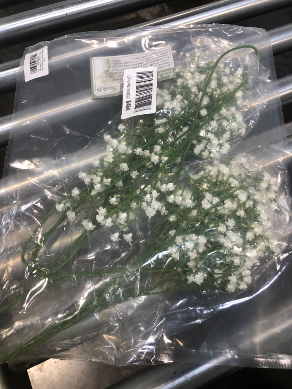 Photo 2 of 10PCS Baby Breath Artificial Flowers - Sukh Fake Babys Breath Gypsophila Artificial Flowers Bulk Realistic Artificial Flowers Bouquet Flores Artificiales Para Decoracion for Wedding Party Home Decoration