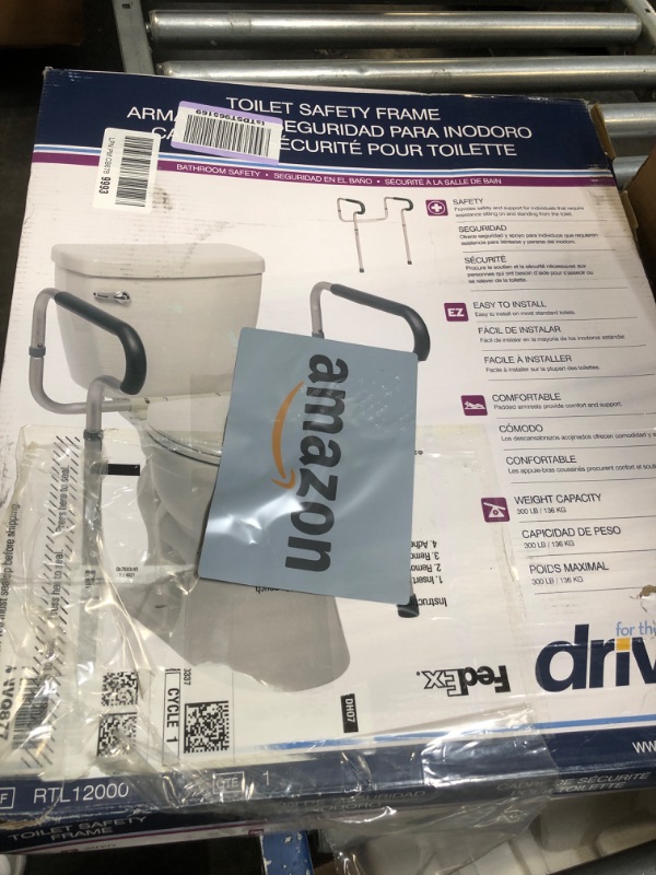 Photo 1 of Drive Medical RTL12000 Bathroom Grab Bar for Toilets, White