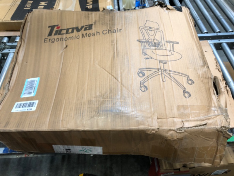Photo 1 of Ticova Ergonomic Office Chair - High Back Desk Chair with Adjustable Lumbar Support, Headrest & 3D Metal Armrest - 130° Rocking Mesh Computer Chair
