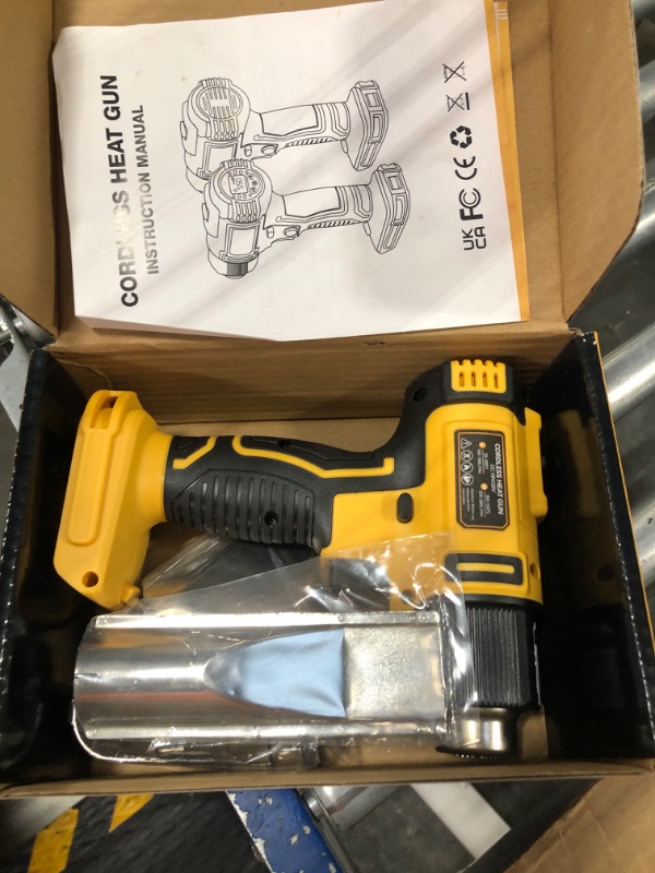 Photo 3 of Cordless Heat Gun for Dewalt 20v Battery, LIVOWALNY 350W 122?-1022? Fast Heating Soldering Hot Air Gun with LCD Digital Display for Shrink Tubing, PVC Wrap, Crafts, Epoxy Resin (No Battery) Lcd Digital Variable Temperature