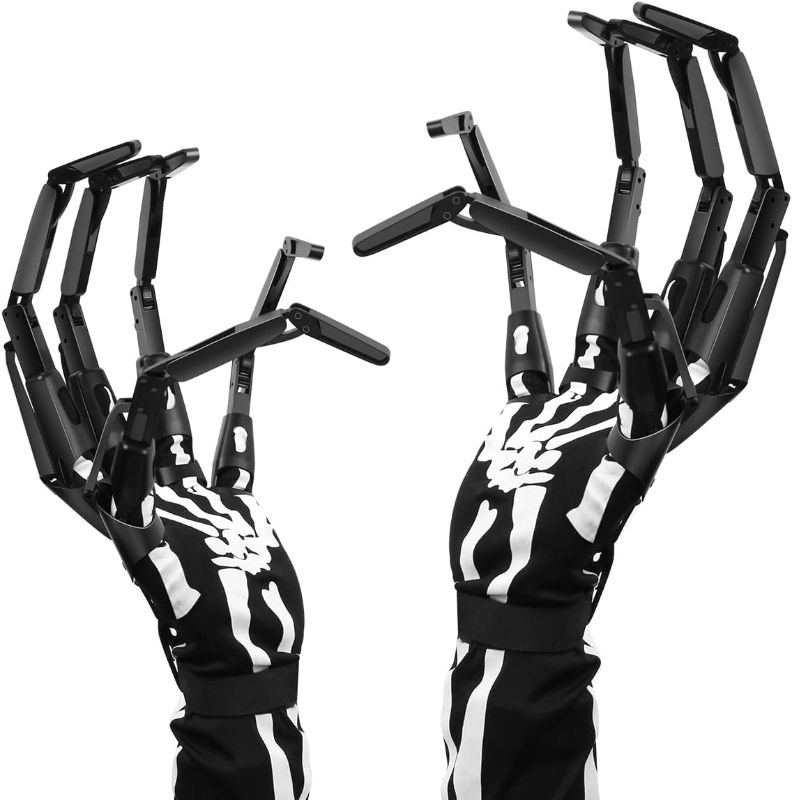 Photo 1 of AUKCA Articulated Fingers, Articulated Finger Extensions,3D Printed Articulated Finger Easy to Put on and Unload, The Best Halloween Gear(A Pair-Black)