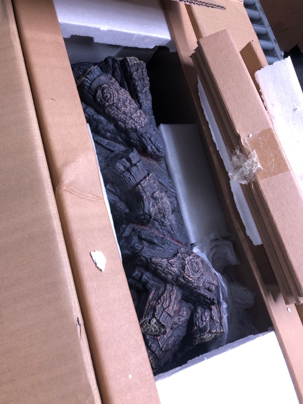 Photo 1 of TURBRO Eternal Flame EF23-PB Electric Fireplace Logs, 23" Remote Control Fireplace Insert Log Heater, Realistic Pinewood Ember Bed, Thermostat, Timer, 1400W Black