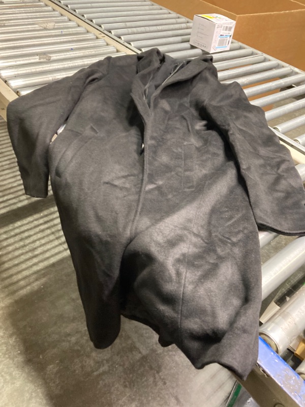 Photo 1 of iCKER Mens Trench Coat Winter Wool Blend jacket Overcoat long Top Coat Warm Pea Coat (L)