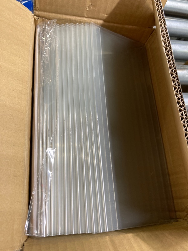 Photo 1 of Harloon 12 Pcs Acrylic Name Plate Holders 11" x 4.25" Clear Plastic Name Tent with 12 Blank Labels for Table Office Business Conference Meeting Room School Display Stand Price Card Tag Label