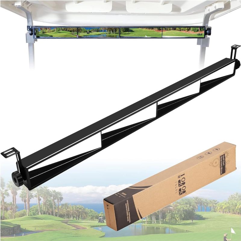 Photo 1 of 10L0L Golf Cart 4-Panel Wide Angle Rear View Mirror - Universal Fit for Yamaha, Club Car, EZGO, Eliminate Blind Spots
