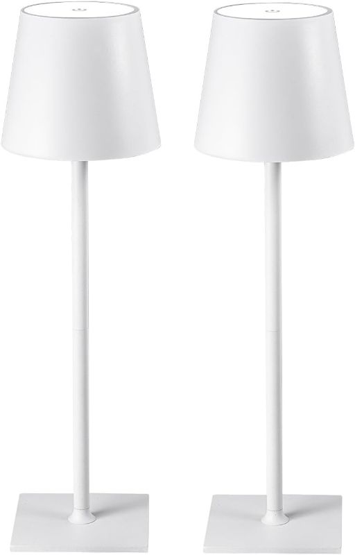 Photo 1 of 2 Pack Cordless Table Lamps, 3 Colors Stepless Dimming, 5000mAh Rechargeable Battery LED Desk Lamp for Bedroom/Couple Dinner/Desk/Cafe/Dining Room/Terrace