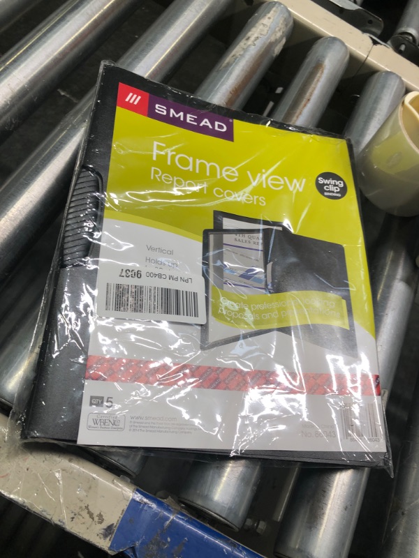 Photo 2 of Smead Frame View Poly Report Cover with Swing Clip Side Fastener, 1/2" Capacity, Letter Size, Black/Clear Front, 5 per Pack (86043) Portrait Black