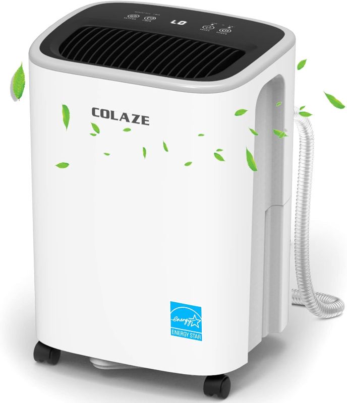 Photo 1 of 2500 Sq. Ft 30 Pint Dehumidifier, COLAZE DH01 Energy Star Dehumidifiers with Drain Hose for Home Basement Bedroom Bathroom, Auto Defrost & Overflow Protection & Timer with 0.66 Gal Bucket
