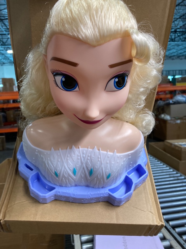 Photo 1 of Disney Frozen Deluxe Elsa Styling Head, Blonde Hair, 30 Piece Pretend Play Set, Wear and Share Accessories, by Just Play Elsa- 30 Piece