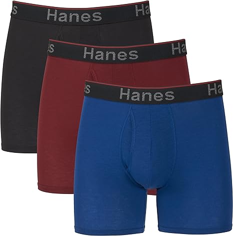 Photo 1 of Hanes Total Support Pouch Men's Boxer Brief Underwear, Anti-Chafing, Moisture-Wicking Odor Control, 3-Pack (Reg or Long Leg)

LARGE