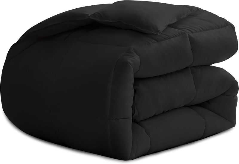 Photo 1 of ***product similar to the original photo** Down Alternative Comforter Calking Size All Season Black Duvet Insert Soft Microfiber Bedding Comforter with 8 Corner Tabs Fluffy Comforter