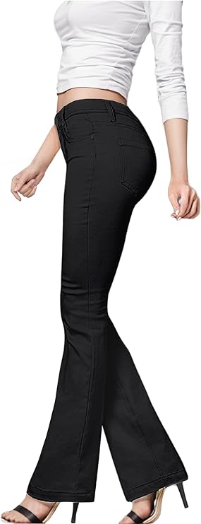 Photo 1 of MOREFEEL Women's Black Flare Yoga Pants for Women, High Waisted Buttery Soft Bootcut Leggings 01 Black Small