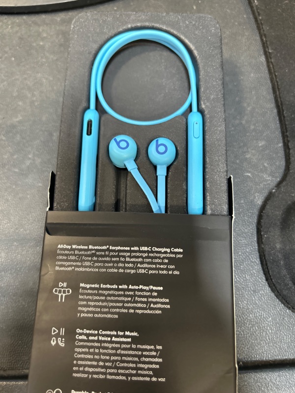 Photo 2 of Beats Flex in Blue with Apple 20W USB-C Power Adapter Flame Blue Beats Flex + Power Adapter