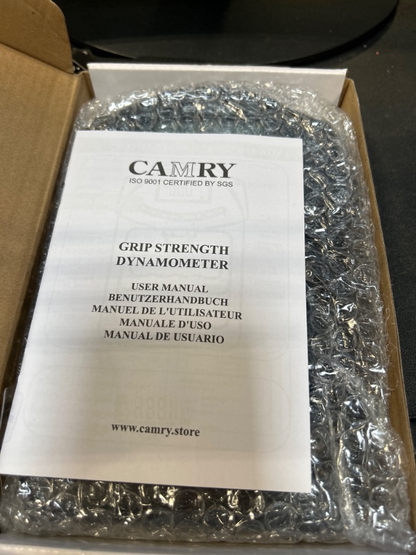 Photo 1 of CAMRY Digital Hand Dynamometer Grip Strength Measurement Meter Auto Capturing Electronic Hand Grip Power 198 Lbs / 90 Kg Black