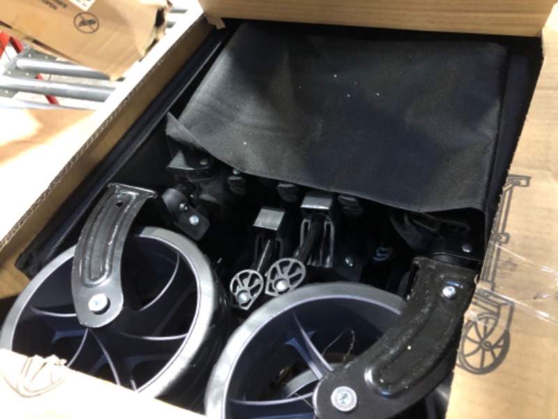 Photo 3 of Sekey Collapsible Foldable Extended Wagon with 440lbs Weight Capacity, Heavy Duty Folding Utility Garden Cart with Big All-Terrain Beach Wheels & Drink Holders. Black