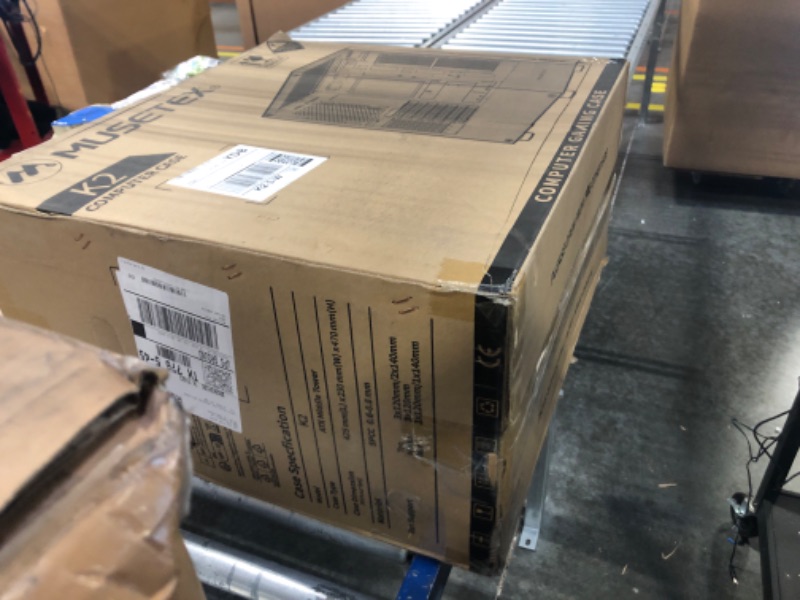 Photo 1 of MUSETEX PC CASE ATX 3 Non-LED Fans Pre-Installed, Type-C Mid Tower Computer Case with Full View Dual Tempered Glass, Gaming PC Case,White(K2)
