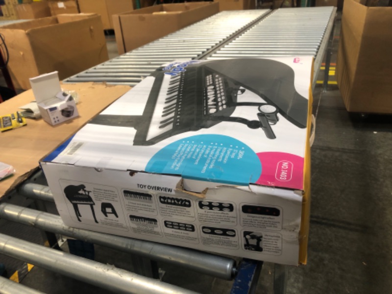 Photo 1 of 37 Keys Black Keyboard Piano for Beginners Kids,with Bench,Mobile Phone Connection,Record Playback,Microphone,Music Toy,Multi-Instrumental Toys for 2 3 4 5 Year Old Girls Boys,First Birthday Gifts