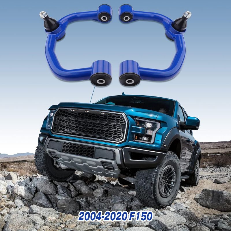 Photo 1 of Front Upper Control Arms for 2004-2024 F150 2WD 4WD with Ball Joint, 2-4" Lift 2 PCS Blue Tubular Suspension kit Adjustable Control Arm, Replace OEM Factory Suspension Arms