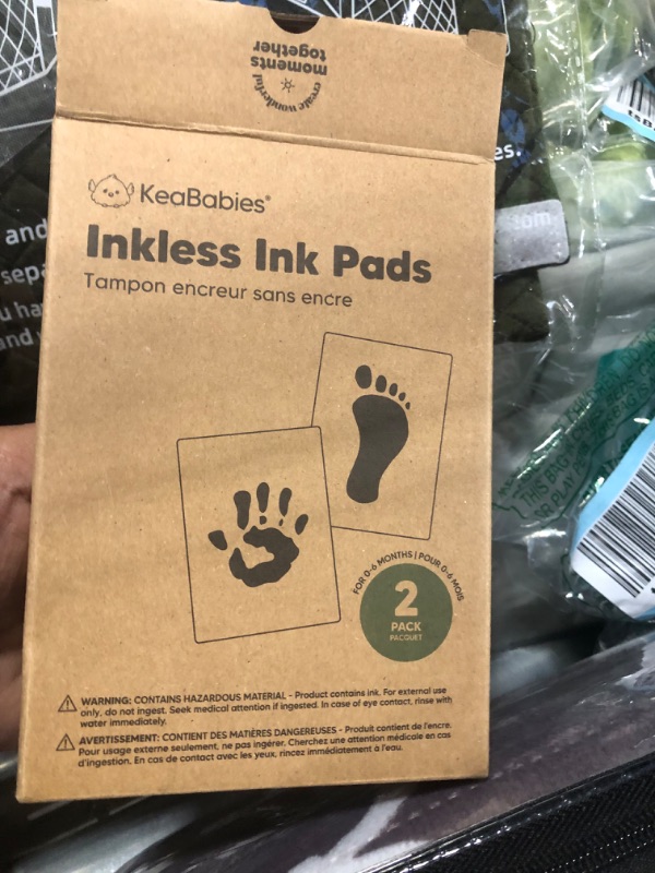 Photo 2 of 4-Pack Inkless Hand and Footprint Kit - Ink Pad for Baby Hand and Footprints - Dog Paw Print Kit,Dog Nose Print Kit - Baby Footprint Kit, Clean Touch Baby Foot Printing Kit, Handprint Kit (Jet Black) Jet Black 4-Pack