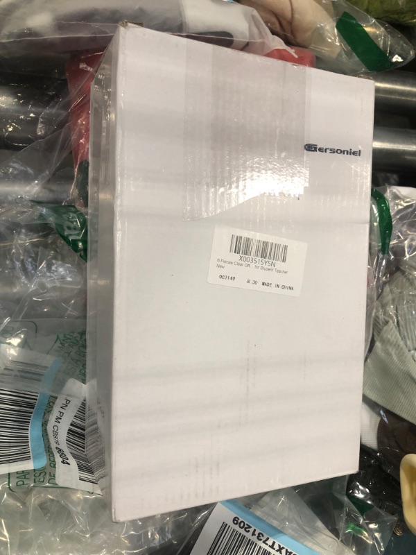 Photo 3 of 6 Pieces Clear Office Desk Accessories for Women Office Supplies Include Clear Acrylic Tape Dispenser, Notepad Holder, Stapler, Pen Holder, Staples and Staple Remover for Student Teacher