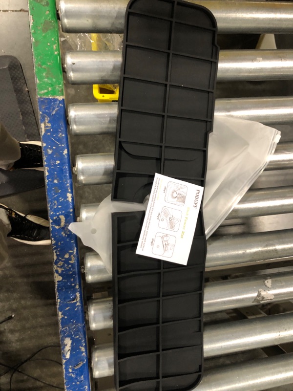 Photo 1 of Silicone Faucet Mat Gen 2 - Kitchen Sink Splash Guard With Outlet & Slope Upgraded - Faucet Draining Mat for Kitchen, Bathroom A(24" x 5.5") Black