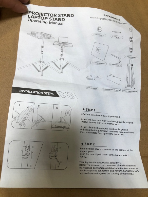 Photo 2 of Facilife Projector Stand Tripod - Laptop Tripod Projector Stand Adjustable Height 22 to 47 Inch, Projector Tripod Stand, Tripod for Porjector, Projector Stand for Outdoor Movies