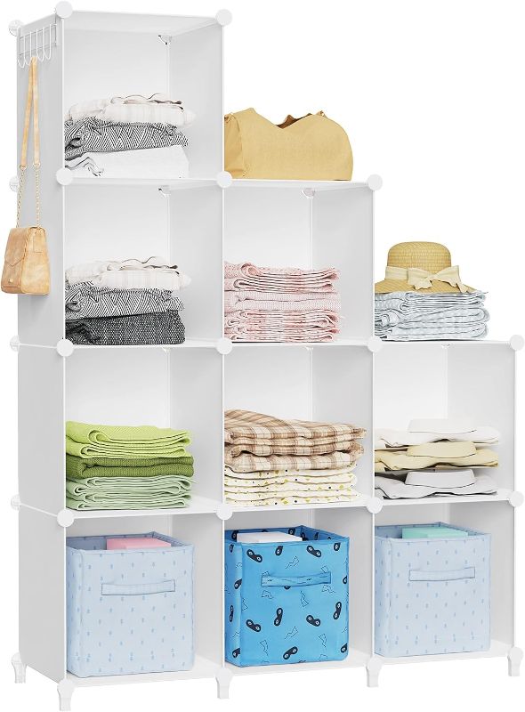 Photo 1 of  Closet Organizer, Cube Closet Organizers and Storage, Cube Storage Organizer, Portable Closet Storage Shelves, Clothes Storage Organizer for Garment Racks, Closet, White