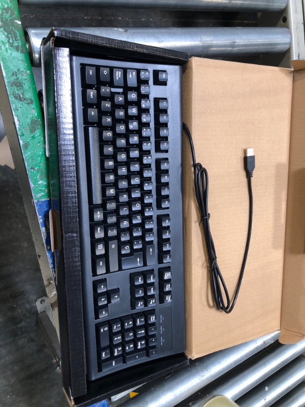 Photo 1 of Perixx Periboard-106, Wired Performance Full Size Keyboard, Curve Ergonomic Keys, Black, US English Layout (11204)