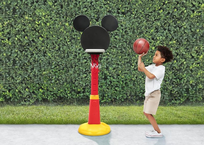 Photo 1 of Delta Children - Disney Mickey Mouse Plastic Basketball Set - Includes Basketball Hoop, 1 Basketball and Ball Pump, Red/Black