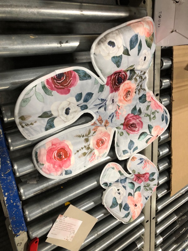 Photo 1 of CARUILI Infant Car Seat Head Body Support Pillow, Newborn Car Seat Insert for Girls, Soft & Adjustable Baby Headrest for Carseat, Stroller, Swing, Rose Floral Printed