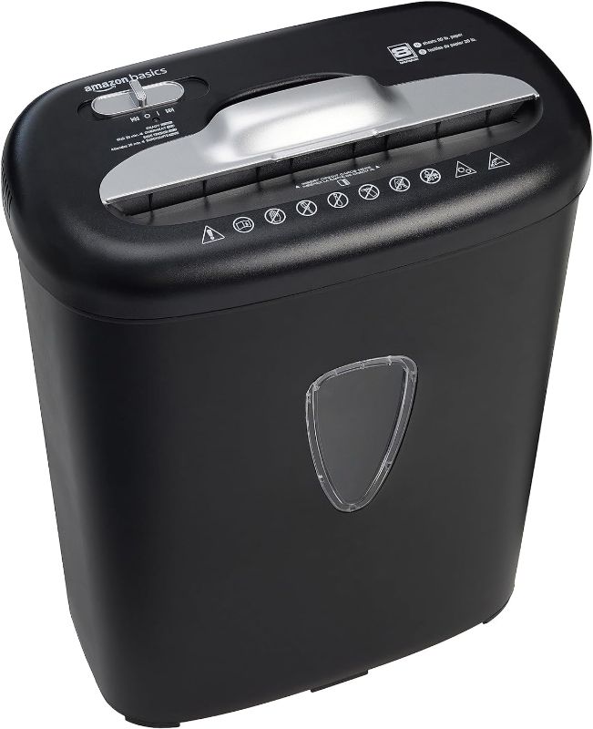 Photo 1 of  8 Sheet Cross Cut Paper and Credit Card Shredder with 4.1 Gallon Bin, Black
