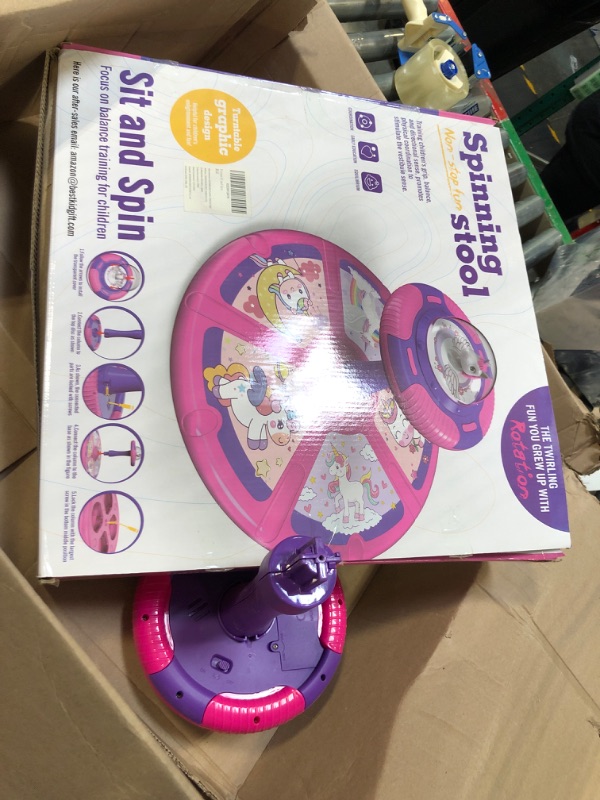 Photo 2 of beefunni Unicorn Sit and Spin Toy for Toddlers Girls 1 2 3 4 Years Old, Birthday Gift for Kids Ages 1-3, with LED and Music,360° Spin
