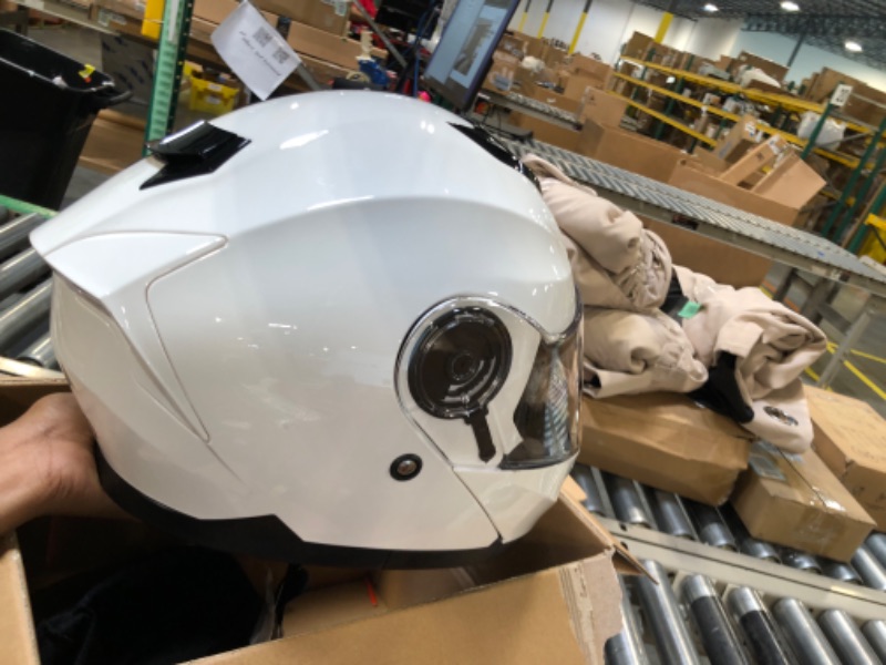 Photo 1 of Motorcycle Modular Full Face Helmet YEMA YM-926 Moped DOT Street Racing Crash Helmet White X-Large