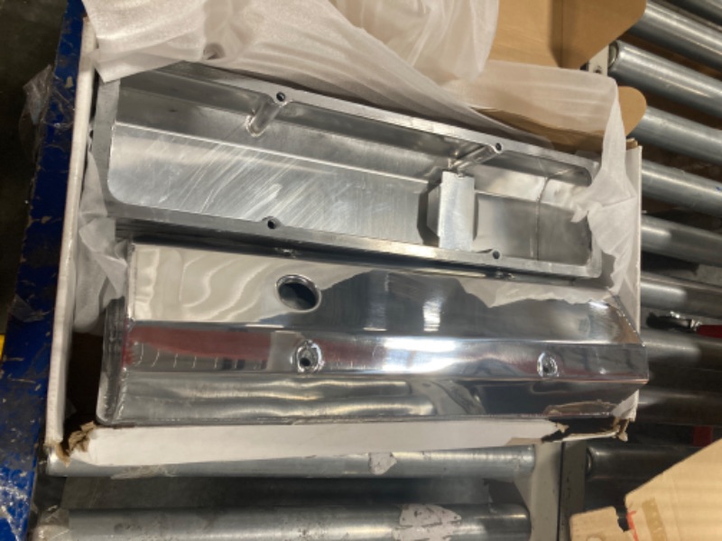 Photo 1 of Assault Racing Products V4001 Small Block Chevy Polished Fabricated Aluminum Long Bolt Valve Covers SBC 283 327 350 400