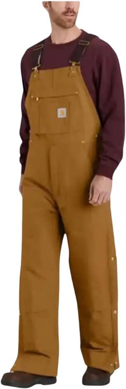 Photo 1 of Carhatt Mens Loose Fit Firm Duck Insulated Bib Overall (MEDIUM)