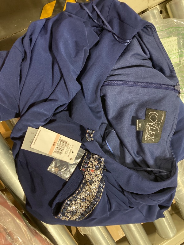 Photo 1 of Alex Evenings Women's Dress with Keyhole Cutout (Petite and Regular) 14 Plus Cobalt