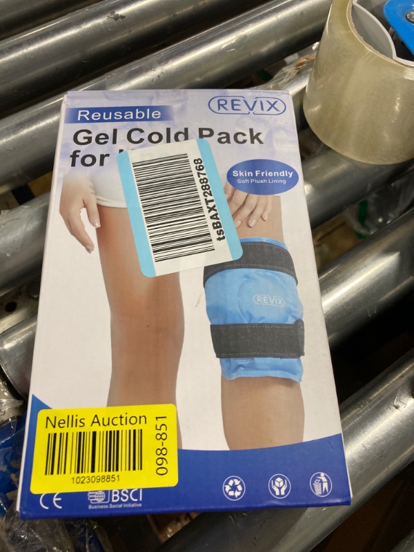 Photo 3 of REVIX Ice Pack for Knee Pain Relief, Reusable Gel Ice Wrap for Leg Injuries, Swelling, Knee Replacement Surgery, Cold Compress Therapy for Arthritis, Meniscus Tear and ACL Blue